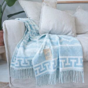 Handgeweven Alpaca Wollen Deken uit Peru – Luxe & Authentiek - blauw